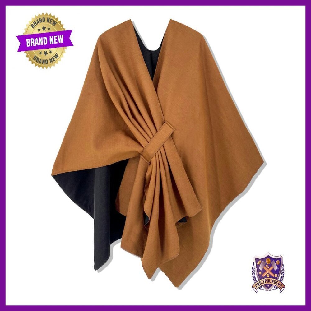 Soft Viscose Polyester Poncho Wrap Shawl Cape One Size Fits Most